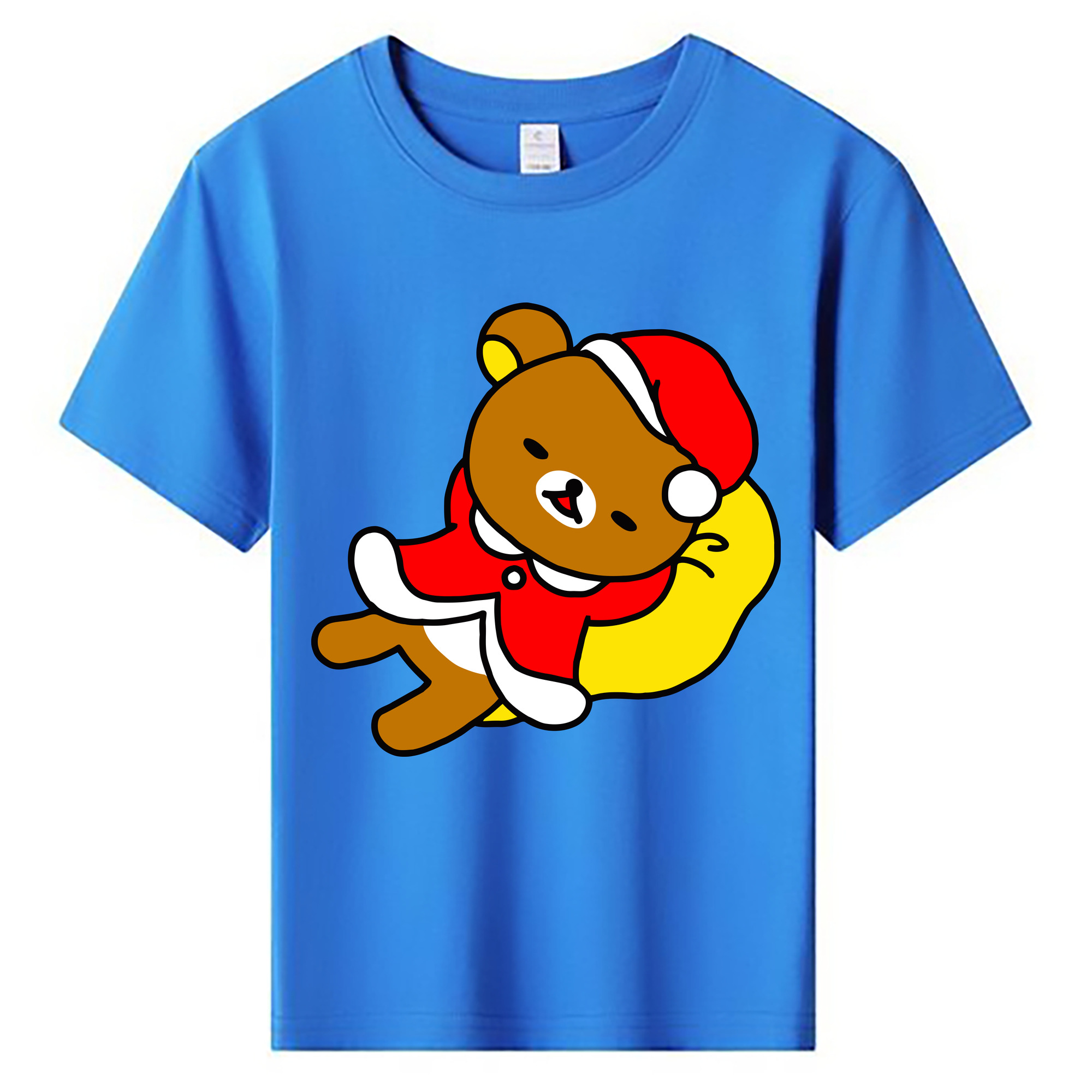 （画像用） リラックマ リラックマ キイロイトリ Rilakkuma Korilakkuma Kiiroitori 綿100％キッズTシャツ（フロントプリント）
